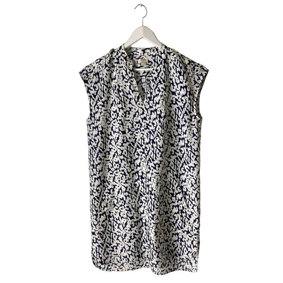 J. Crew Dresses & Skirts - J. Crew Navy And White Leopard  Print Sheath Dress Size Small